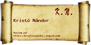 Kristó Nándor névjegykártya