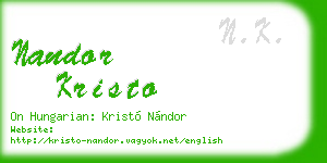 nandor kristo business card