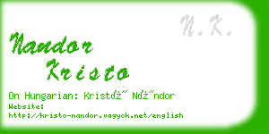 nandor kristo business card